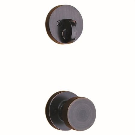 Kwikset Single Cylinder Interior Pismo Knob Trim with Round Rose Venetian Bronze Finish 971PSKRDT-11P